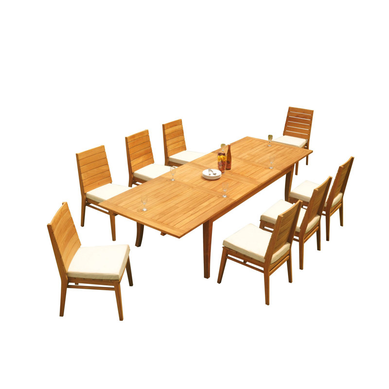 Outdoor 9 - Piece Teak Dining Set