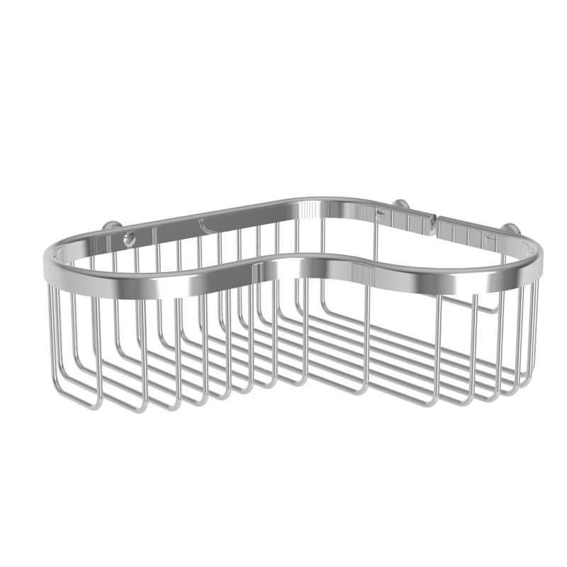 Splashables 9-3/4" Corner Shower Basket, Polished Chrome