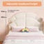 Velvet Kids Bed Frame with Fan-Shaped Upholstered Headboard-1484449952-1484449958