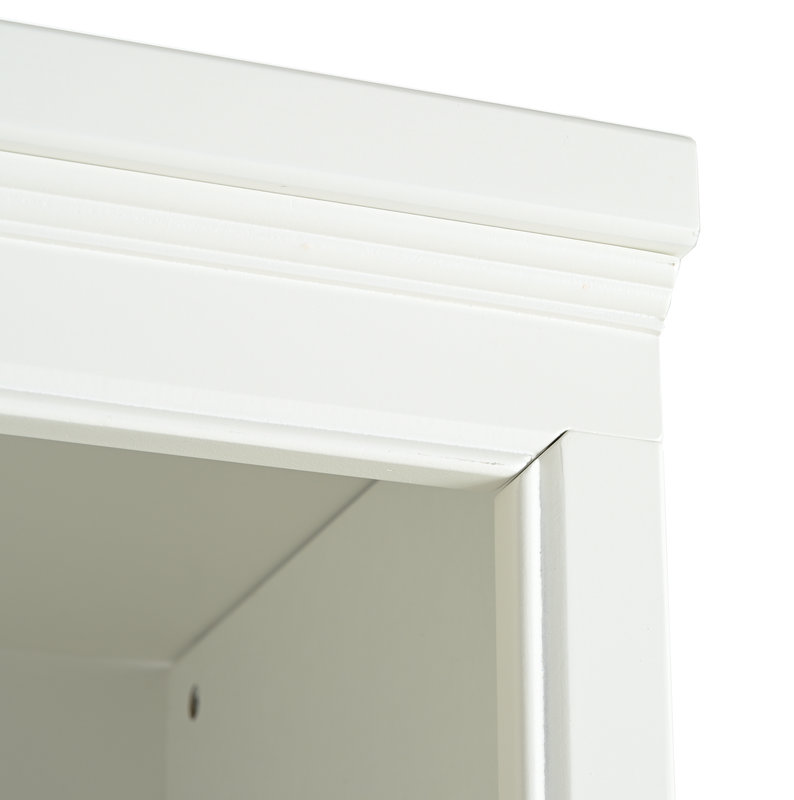 Elegant White Retro Display Shelf! Tall Cabinet with Open Shelves for Hallway/Living Room Decor - Perfect for Kitchen/Studio Storage & Showcase