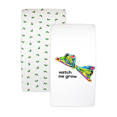 Organic Crib Sheet 2-Pack in Watch Me Grow