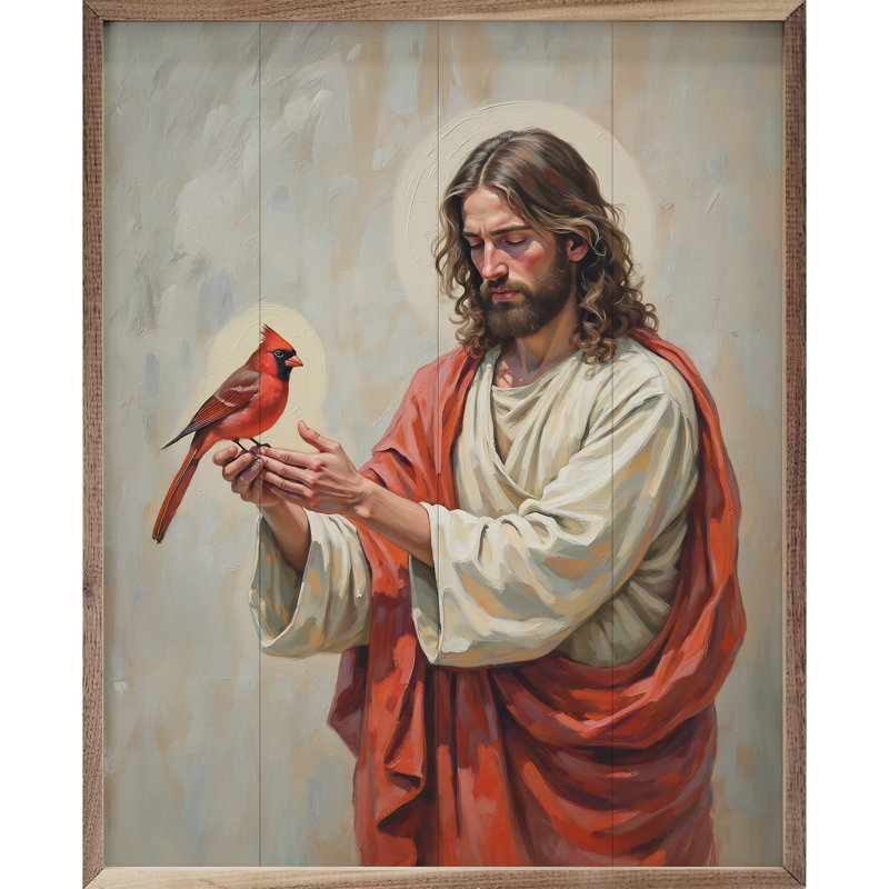 Jésus et le cardinal, H 30 po x l 24 po