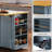 Large Kitchen Island With Rubber Wood Drop Leaf - Embossed Texture Rolling Kitchen Cart On 5 Wheels With Ample Storage-748703031