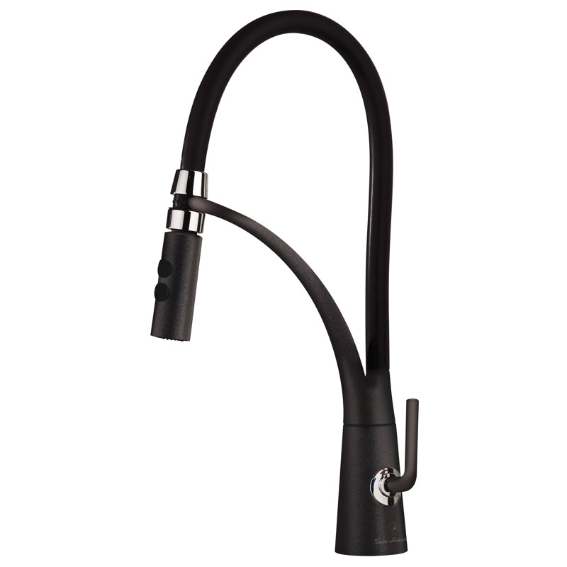 Julius Culinary Single Handle Pull-Down Kitchen Faucet, Satin Black