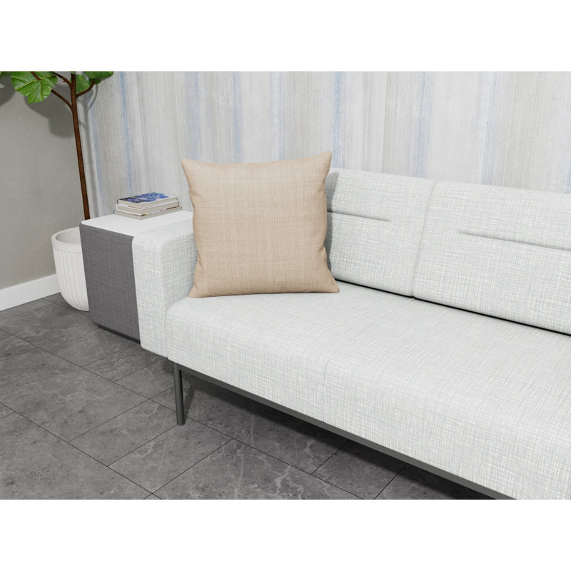 Coussin décoratif Darsey, 18 po carré, Chambray calcaire