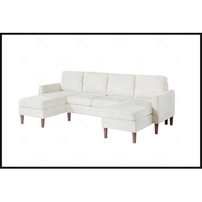 Ensemble modulaire en velours côtelé avec chaises longues doubles et sièges spacieux pour plus de confort et de style