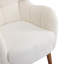 Fauteuil à dossier haut en tissu ivoire blanc avec coussins épais - Chaise longue confortable et élégante