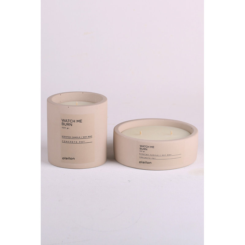 Candly Amber Scented Tumbler Candle with Concrete Holder