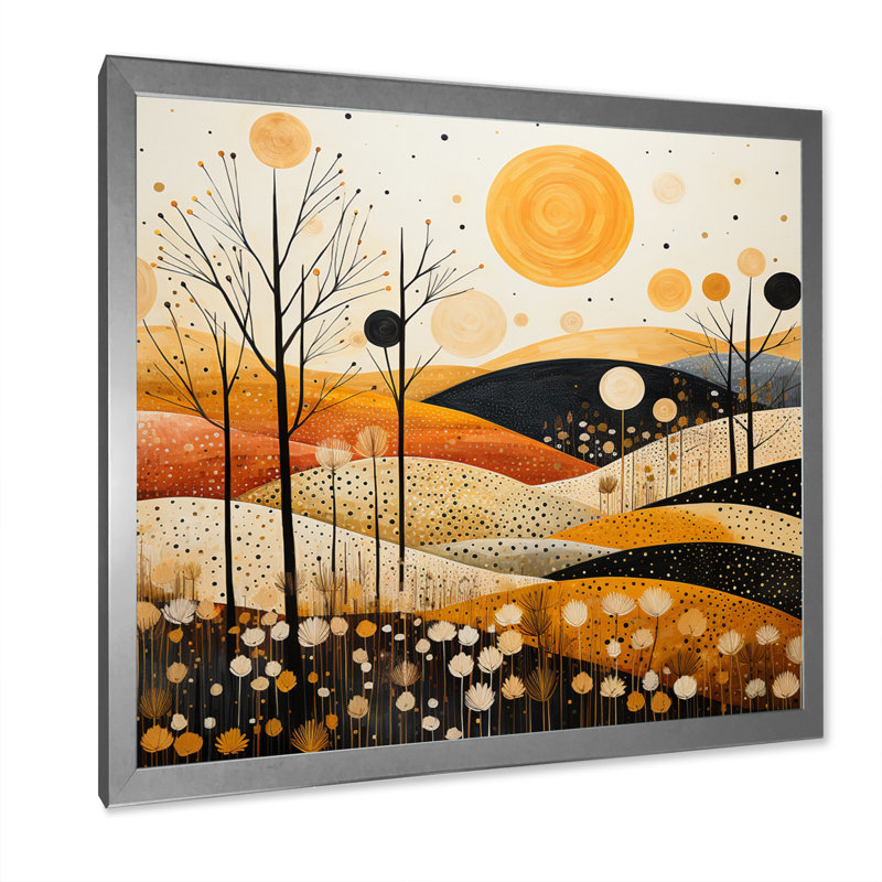 «Meadow Bold Geometric Fields II», reproduction sur toile, H 36 po x l 36 po x P 1,5 po, Cadre photo gris