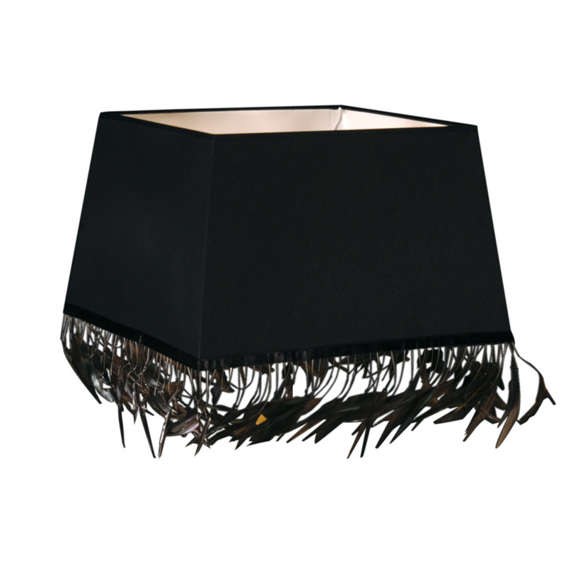 Renteria 19cm H Plume Rectangle Lamp Shade, Black