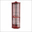 Vitrine de coin lumineuse en verre, idéale pour mettre en valeur des objets de collection et maximiser l'espace dans les coins avec élégance.-395850897