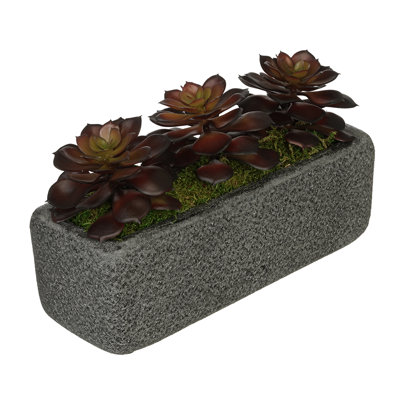 7'' Faux Succulent Plant in Ceramic Vase