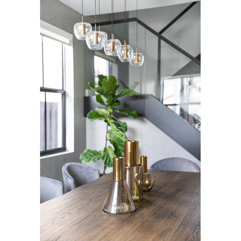 Calhoun 8 - Light Black/Gold LED Kitchen Island Pendant