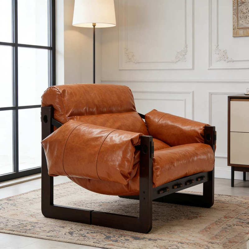 Medieval modern style lounge chair, Orange rétro