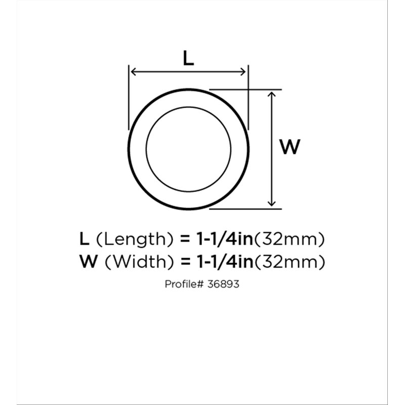 Surpass 1 1/4" Diameter Round Knob, Matte Black