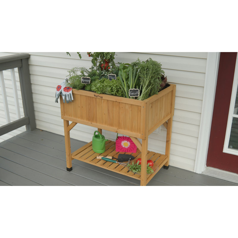 Deluxe Raised Bed Planter, Natural Wood