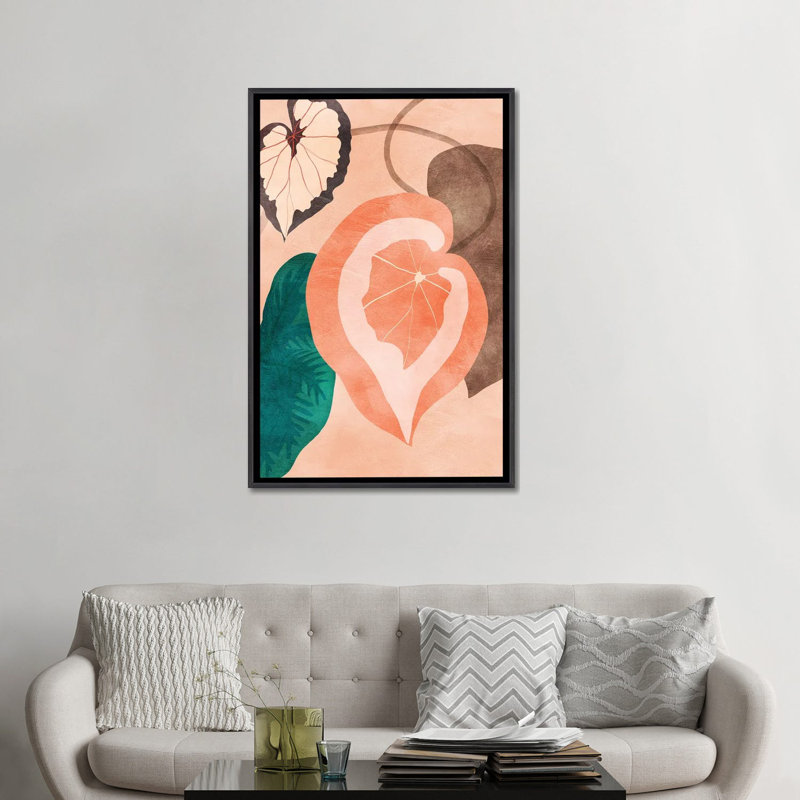 «Tropical Leaves II» par Ana Rut Bré - impression d'art graphique, Aucun mat, H 48 po x l 32 po x P 1,5 po