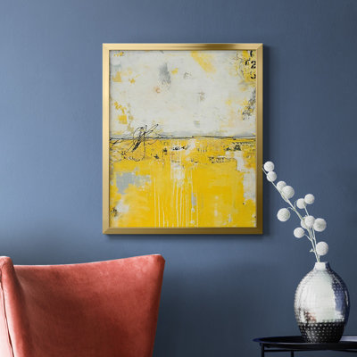 Toile encadrée jaune de qualité supérieure - prête à être accrochée