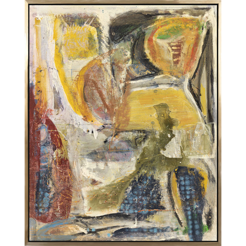 Primaire, formes II - peinture à cadre flottant sur toile