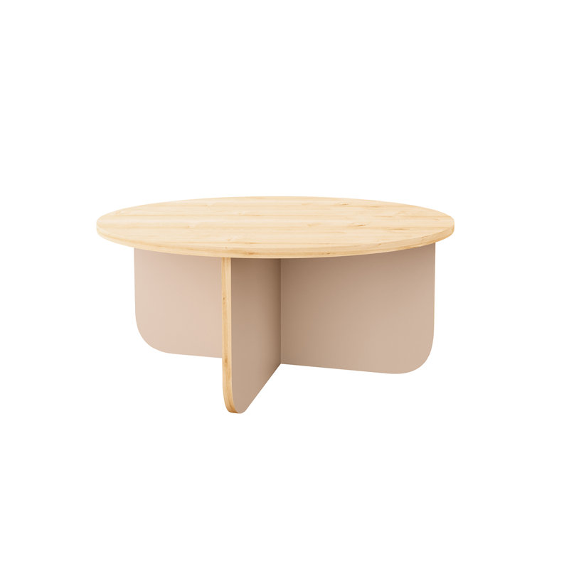 80cm Round Coffee Table - Modern Small Table for Living Room | Stylish Unique Centrepiece, Light Grey