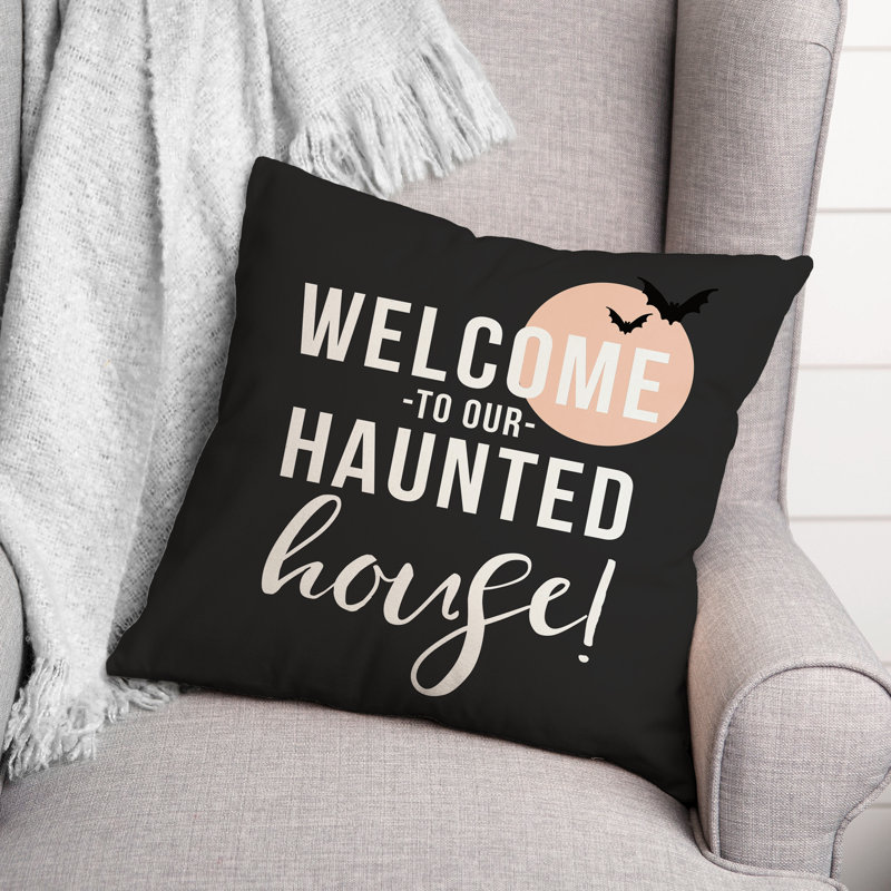  Bienvenue sur notre housse de coussin carré et insert Insert Haunted, 20 po x 20 po
