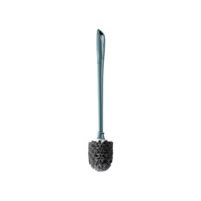 Brosse de toilette en plastique à poignées longues, brosse de toilette à poils longs avec boucle de suspension, vert 17,7 x 2,2 x 2,2 po