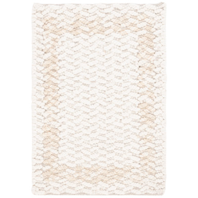 Natura Hand Loomed Wool/Cotton Abstract Rug in Beige/Ivory