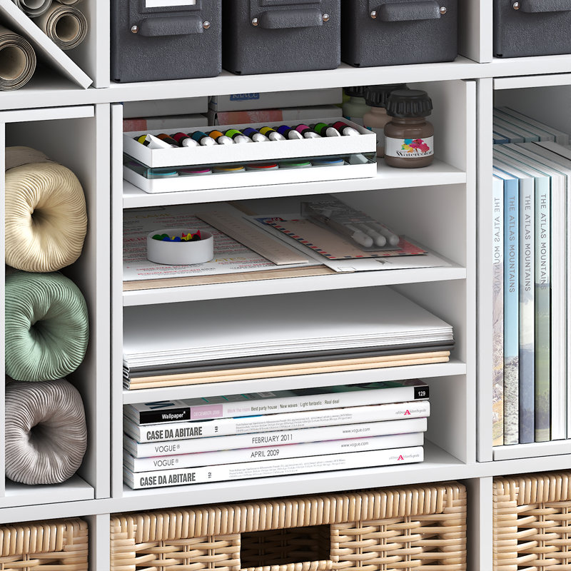 Cube de rangement à 3 tablettes Furinno CUBICLE, 15,1 po x l 12,9 po x H 12,9 po, Blanc