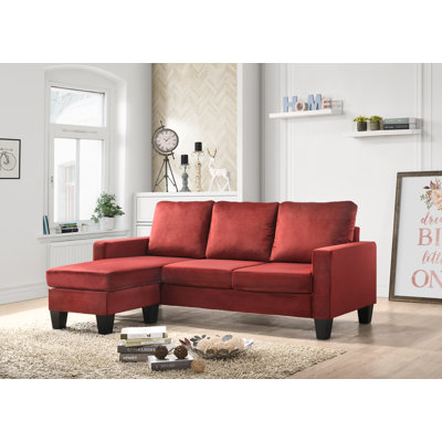 Velvet L-Shaped Sectional Reversible