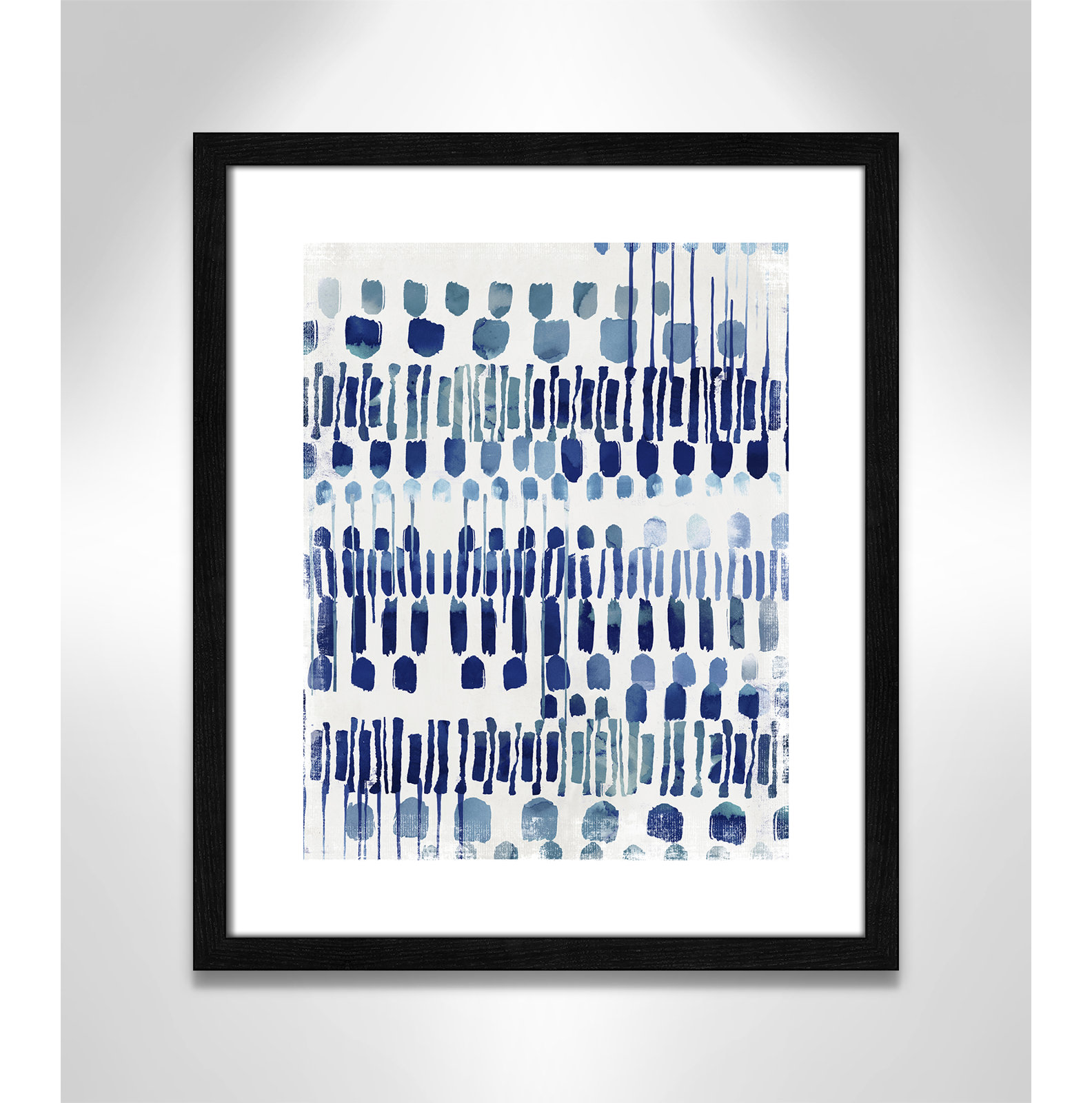 Fynn "Continuously I" Painting by Eva Watts, 19" H x 16" W x 0.75" D, Black Wood Grain Framed Paper, White