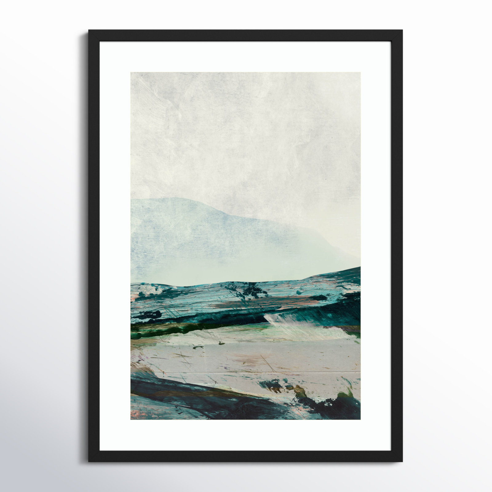 Cleve "Mountain Mists" Print by Dan Hobday, Black Framed, 33" H x 24" W