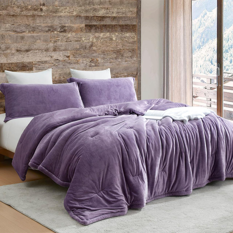 Ensemble d'édredon en polyester, Mauve, Édredon pour très grand lit + 2 très grandes ta