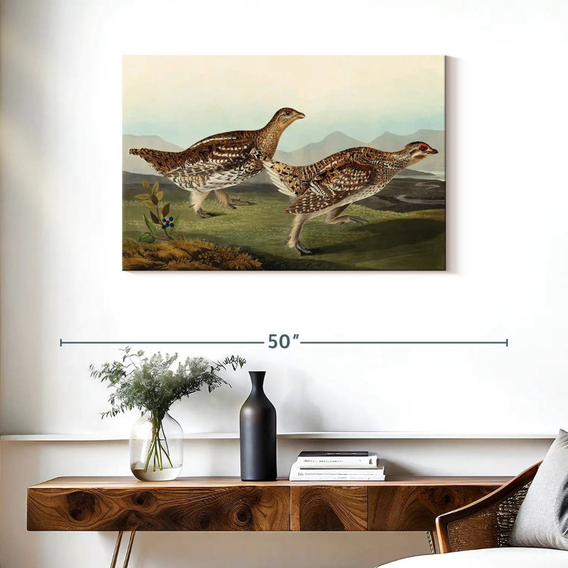 Brampt Sharp Tailed Grouse, 24" H x 36" W