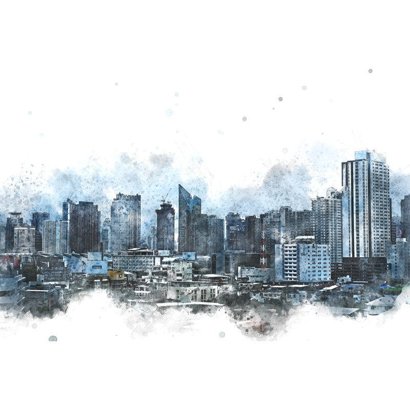 Abstract Offices Building - Wrapped Canvas Print, 61cm H x 91cm W x 3.8cm D