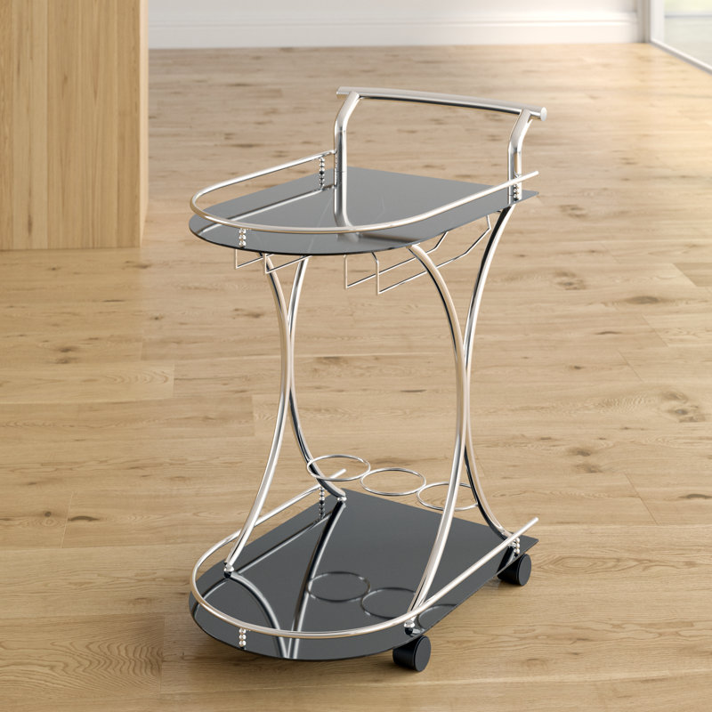 Baumbach Metal Bar Cart, Black