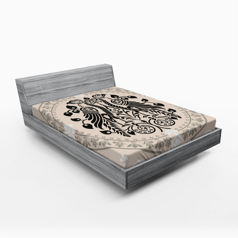 Microfiber Damask Fitted Sheet, Queen Fitted Sheet