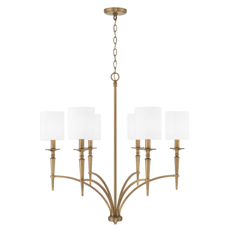 Soren 6 - Light Dimmable Classic / Traditional Chandelier, Aged Brass