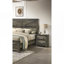 Ensemble de 3 grands lits rustiques gris avec grand lit et 2 tables de chevet au design unique