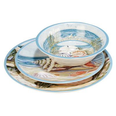 Seacoast Melamine 12 pc Dinnerware Set