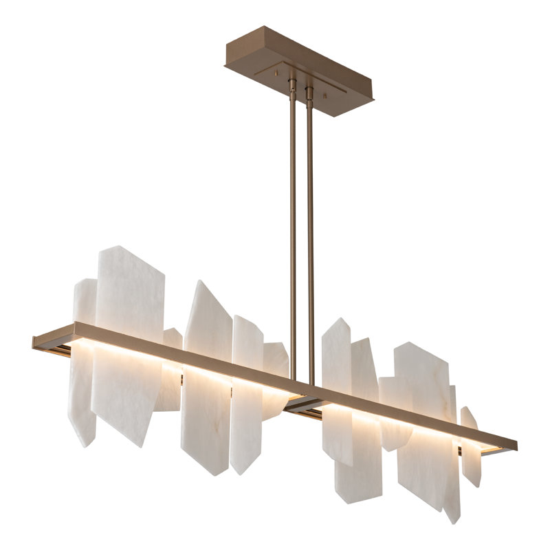 Volterra Linear LED Pendant - Ink - 51.9" - 63.9", Soft Gold