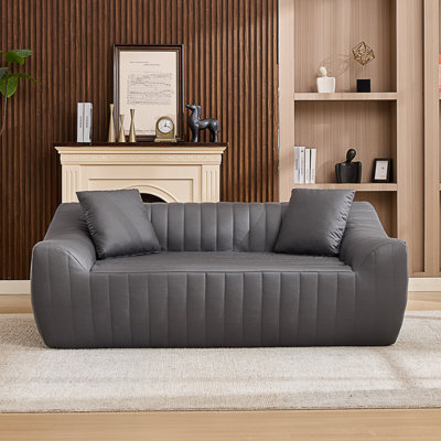 Causeuse moderne moderne, canapé spacieux, 2 coussins décoratifs, meubles de canapé pour salons, appartements, espaces