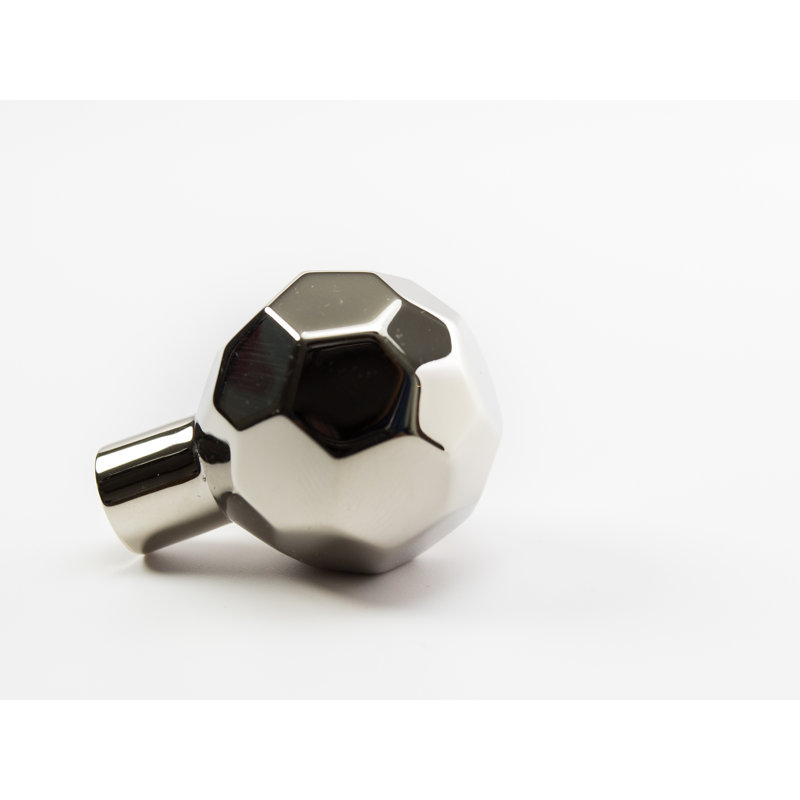 Facet Round Knob, Polished Nickel, 1 3/4" 