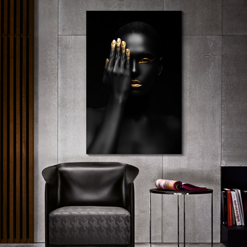 Art vertical sur toile tendue, reproduction d'art sur toile, peinture, cadre épais de 1,5 pouce, affiche Vogue avec cadre pour salon