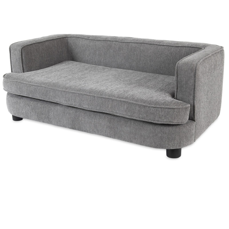 Large Pewter Linen Chew Resistant Dog Sofa Bed
