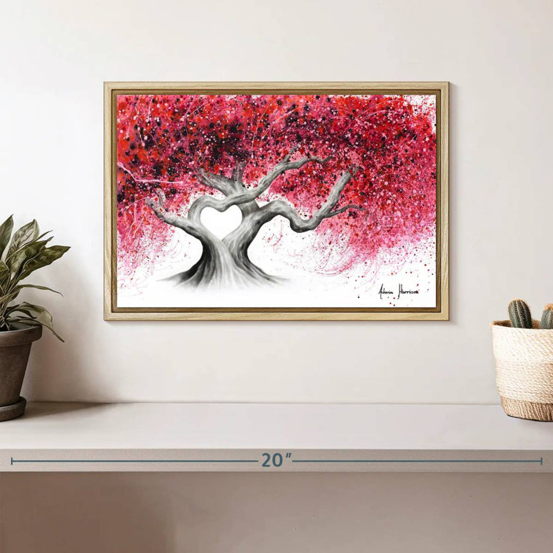 Arbres de l'amour, Cadre flottant en bois naturel, 13 po x 9 po
