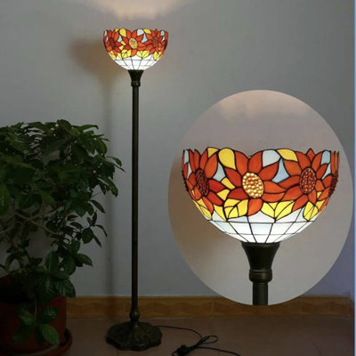 Beautiful Tiffany Mosaic Stained Glass Floor Lamp