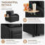 Canapé-lit/méridienne convertible 3 en 1 noir : dossier réglable, table dépliable et port de chargement USB-C – Canapé polyvalent pour salons et chambres à coucher-1031089961