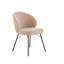 Chaise d'appoint de salle à manger rembourrée en chenille moderne avec dossier en coquillage et accoudoirs sans accoudoirs avec pieds en métal noir pour la cuisine et la chambre à coucher-62841950