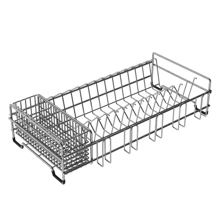 Home Basics 17-in W x 12-in L x 8-in H Metal Dish Rack and Drip