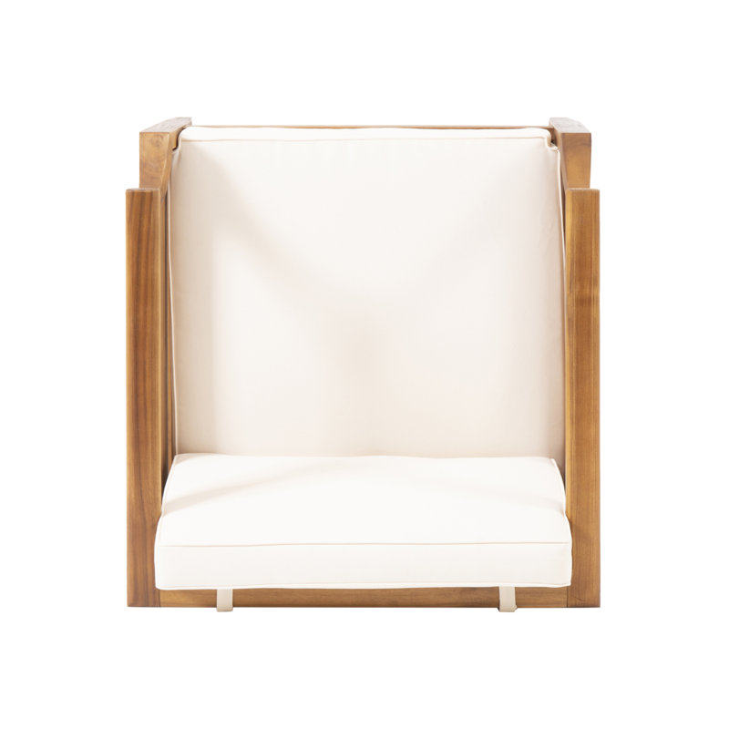 Fauteuil club d'extérieur avec coussins Aston, Beige